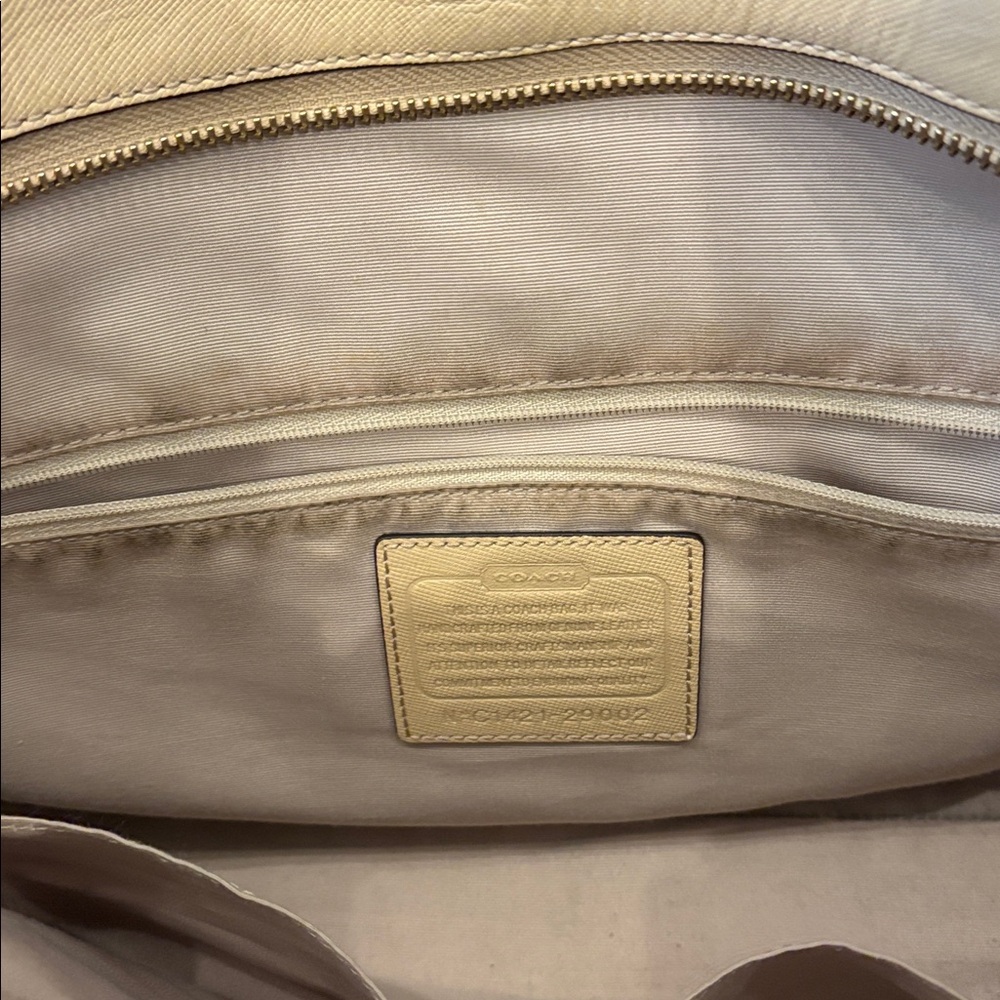 Coach Tan Leather Tote Bag - Picture 3 of 4